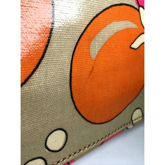 Fossil Multicolor Coated Canvas Orange Fruit Tote Shoulder Bag - Picture 9 of 12